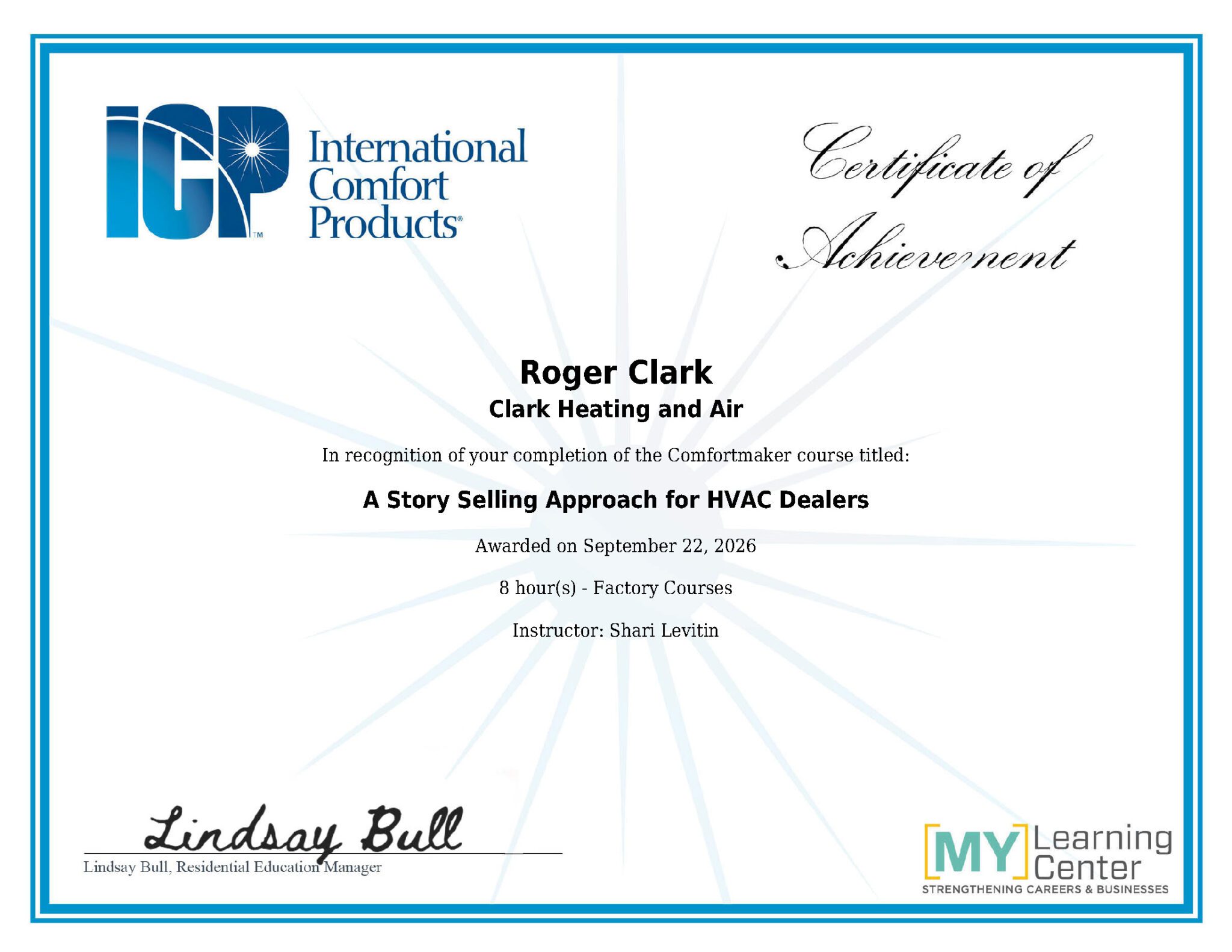 Clark Heating and Air Conditioning Waco ICP Certified Roger Clark
